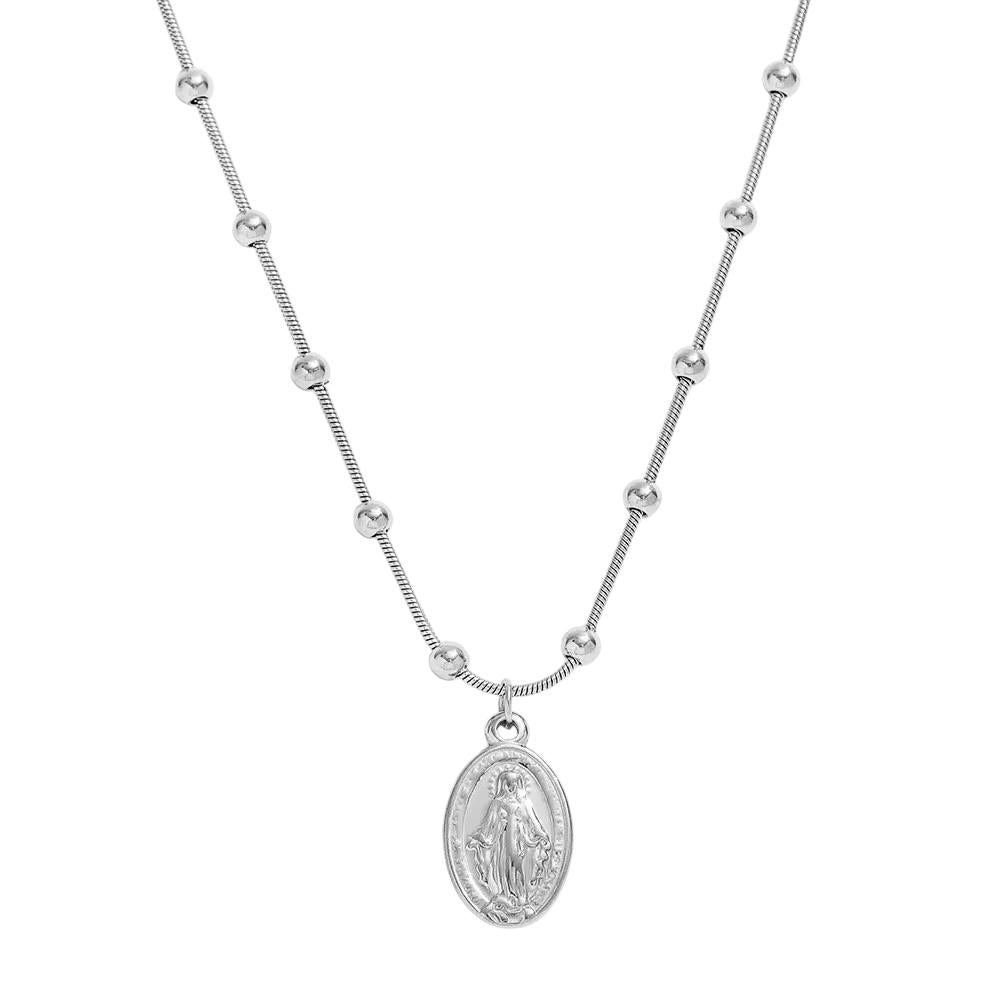 Collana in acciaio inossidabile anallergica e waterproof "Madonnina"