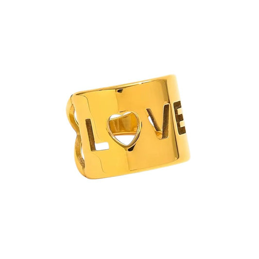 Anello in acciaio inossidabile anallergico e waterproof "Love"
