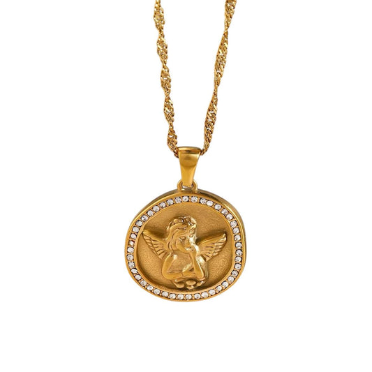 Collana in acciaio inossidabile anallergica e waterproof "Angel"