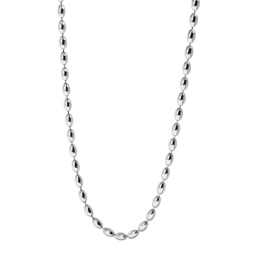 Collana in acciaio inossidabile anallergica e waterproof "Chicchi di riso"