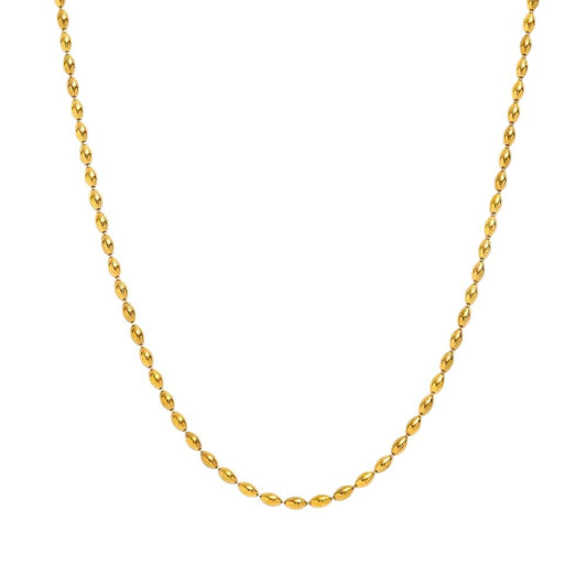 Collana in acciaio inossidabile anallergica e waterproof "Chicchi di riso baby"