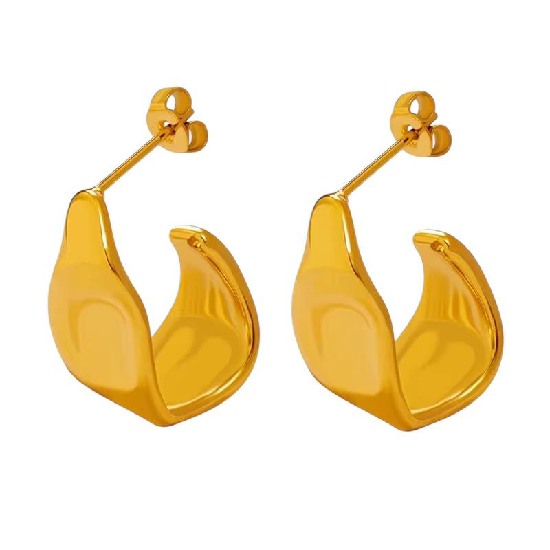 Orecchini in acciaio inossidabile e zirconi anallergici e waterproof "Liquid"