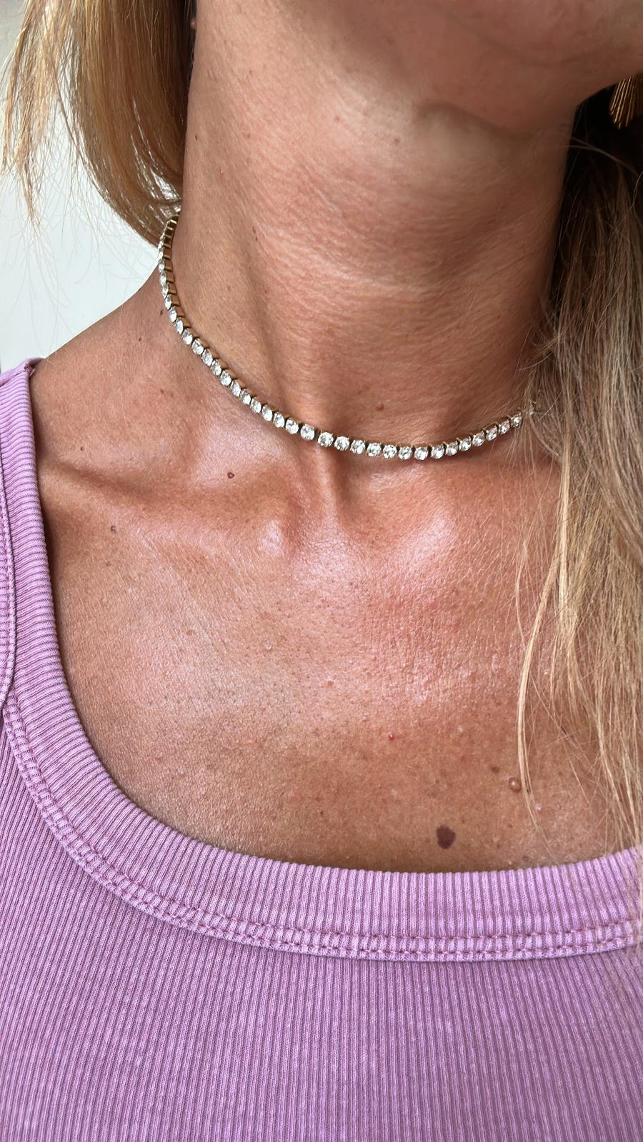 Collana in acciaio inossidabile e zirconi anallergica e waterproof "Belinda"