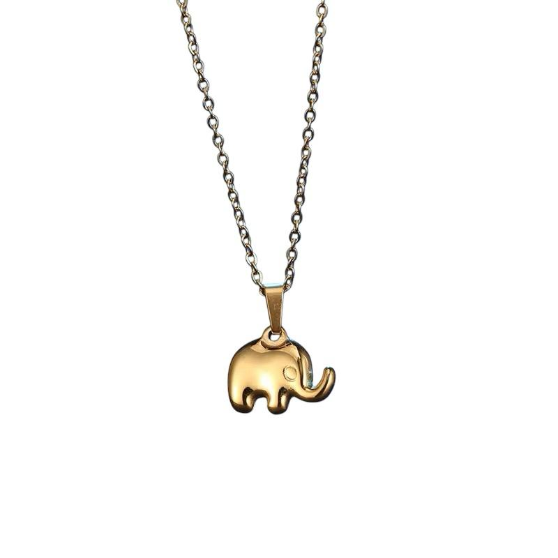 Ciondolo "Elefantino"" in acciaio inossidabile placcato oro 18K