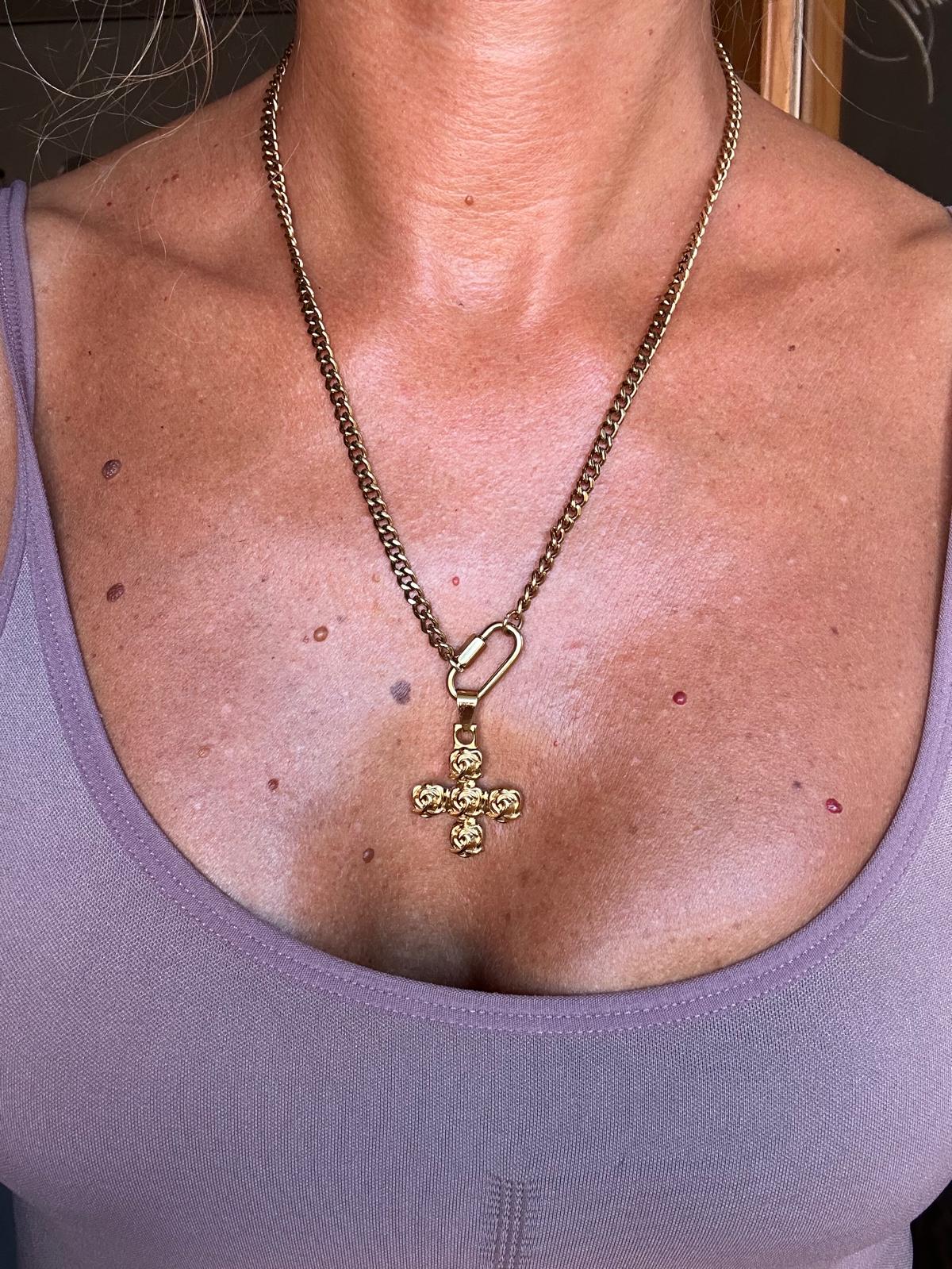 Ciondolo in acciaio inossidabile placcato oro "Miranda"