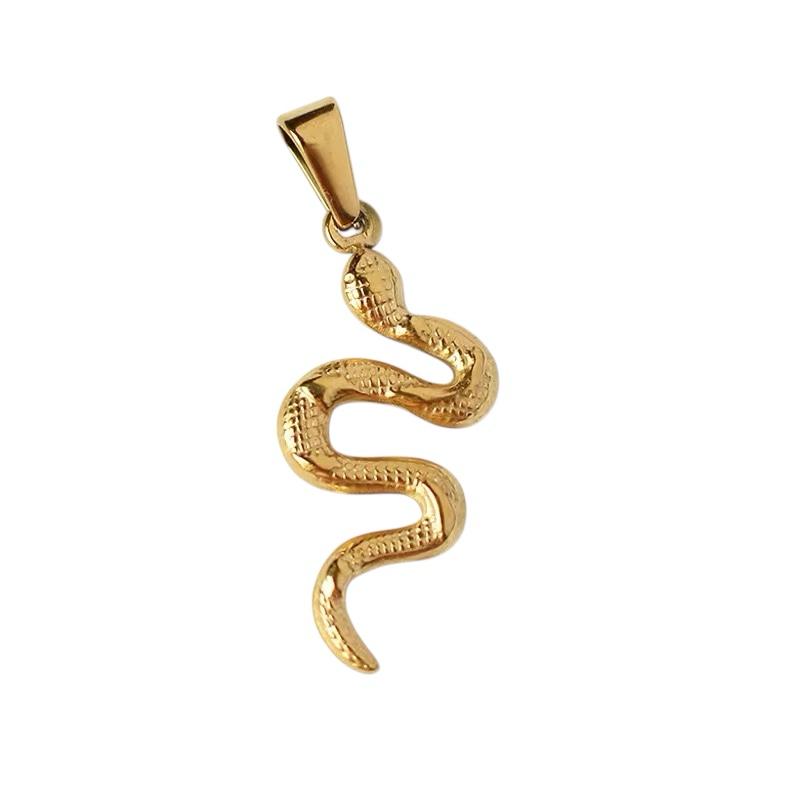 Ciondolo in acciaio inossidabile placcato oro Serpente