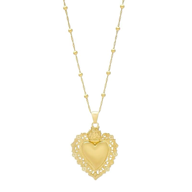 Collana in acciaio inossidabile anallergica e waterproof "Cuore Sacro"