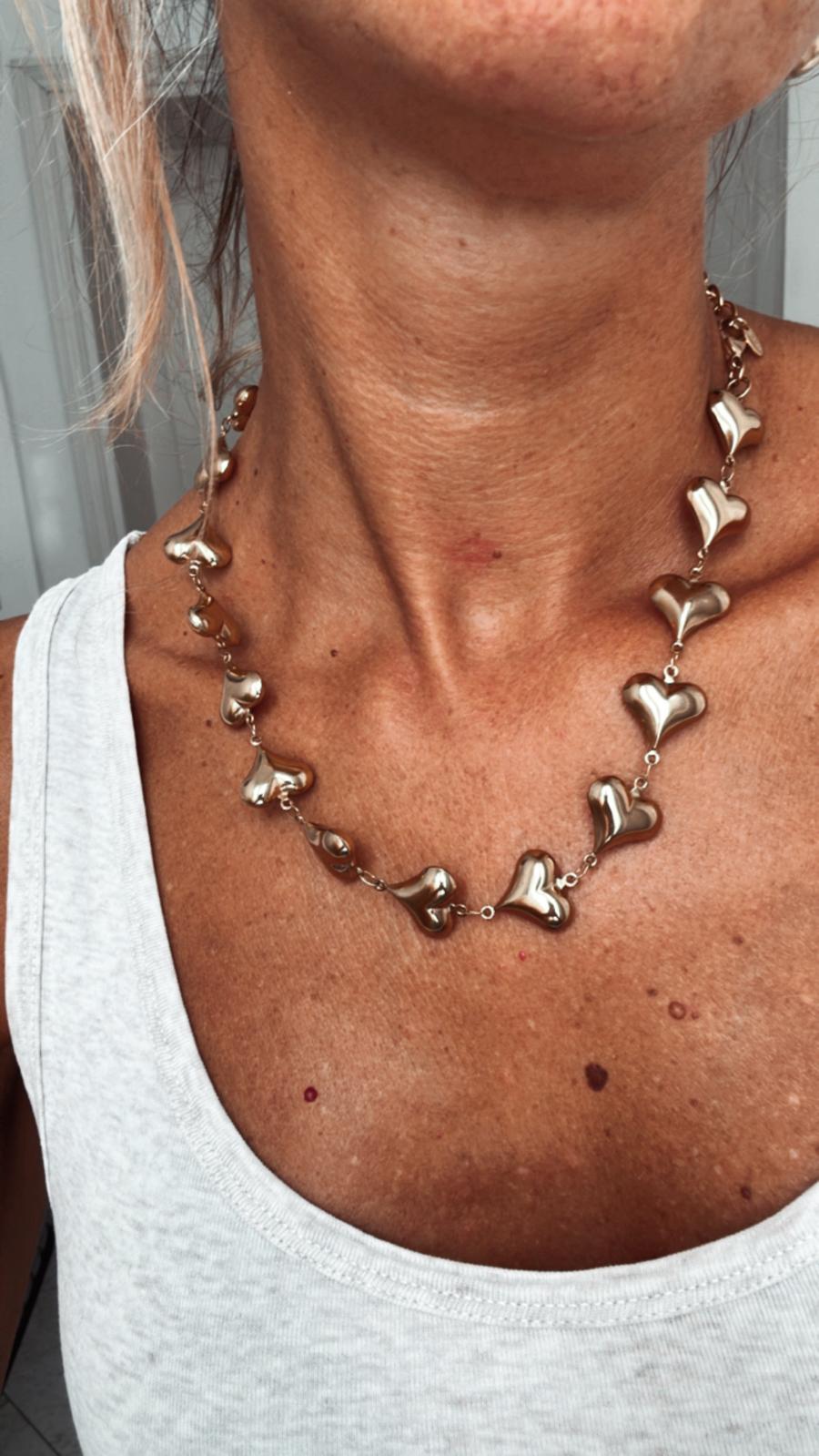 Collana in acciaio inossidabile anallergica e waterproof "Kiss"