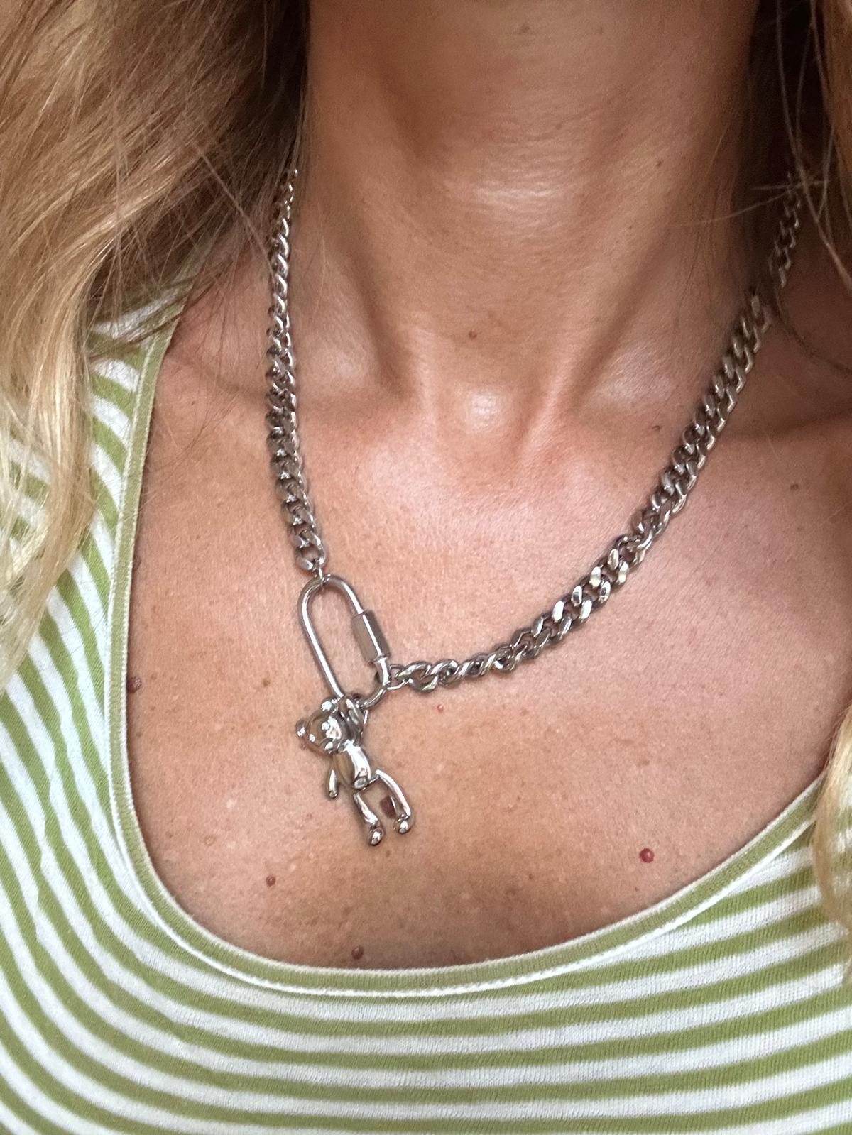 Ciondolo in acciaio inossidabile placcato oro 18k "Orsetto"