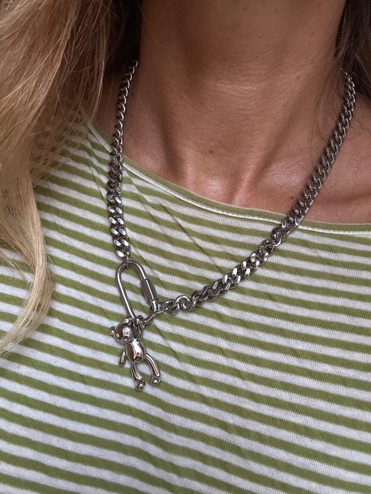 Ciondolo in acciaio inossidabile placcato oro 18k "Orsetto"