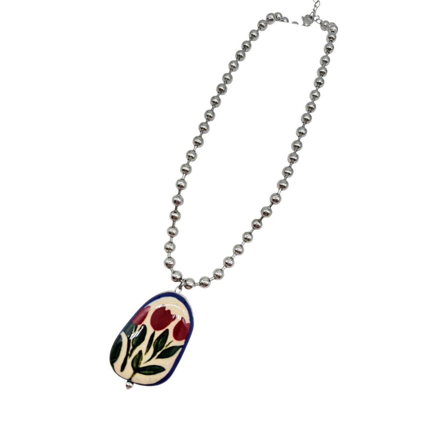 Collana in acciaio inossidabile anallergica e waterproof "Tulipano"