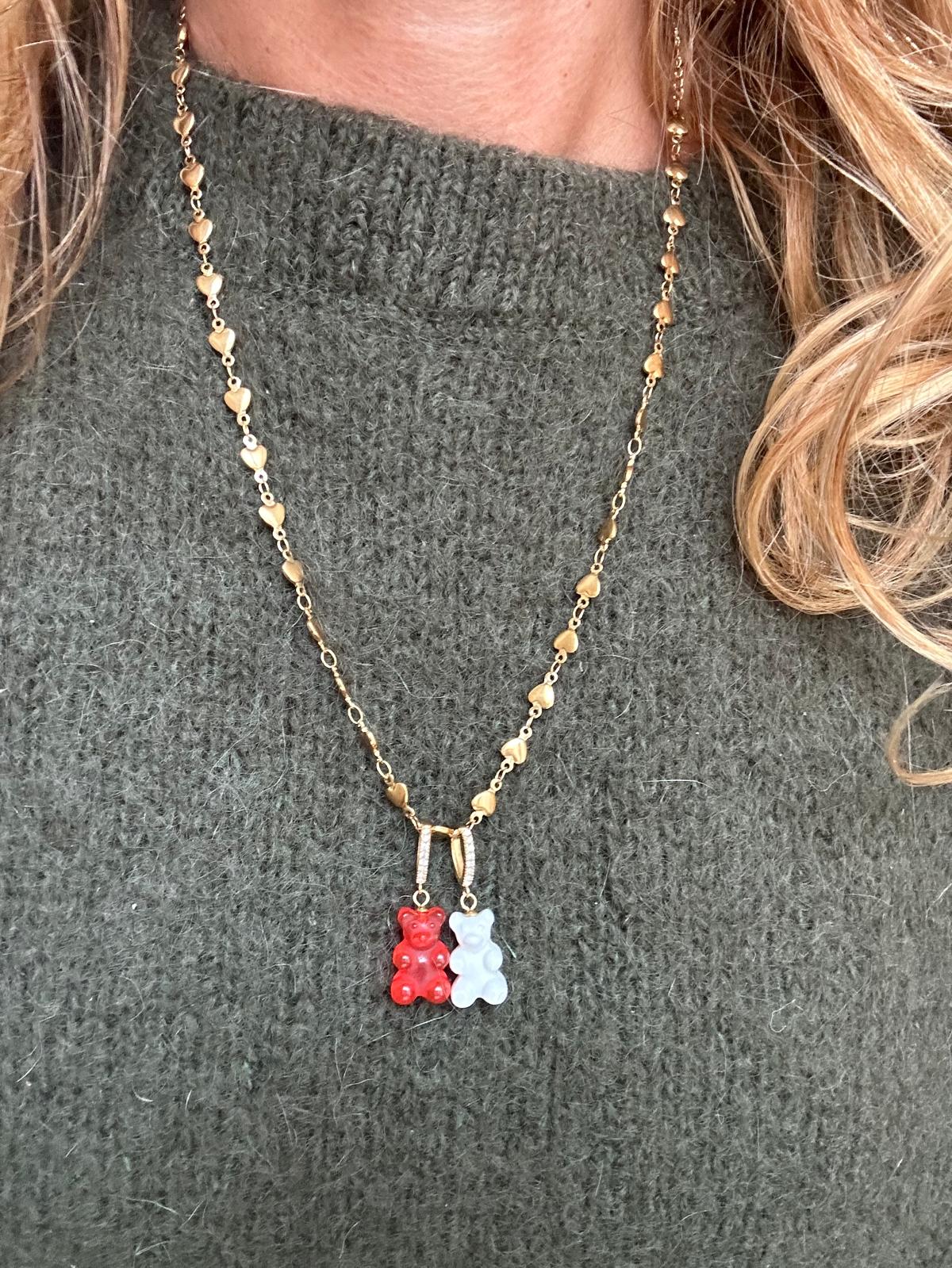 Collana in acciaio inossidabile anallergica e waterproof "Orsetti"