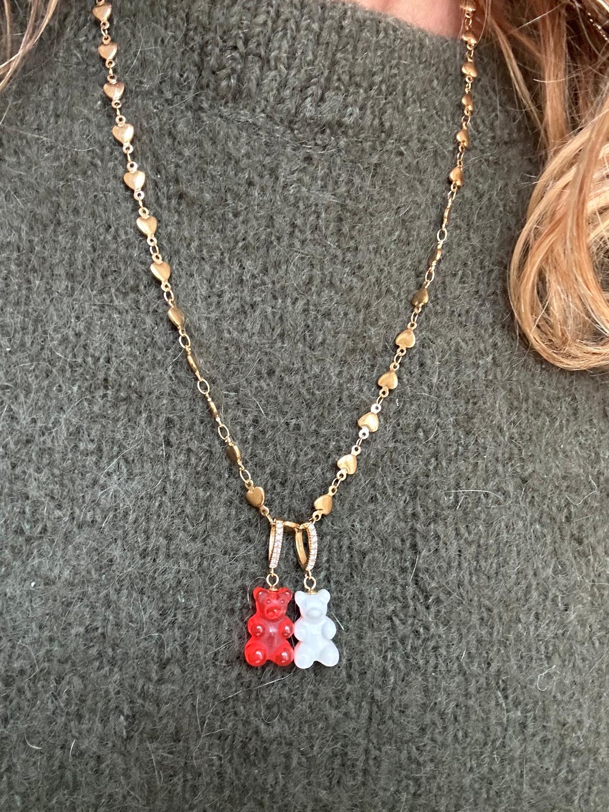 Collana in acciaio inossidabile anallergica e waterproof "Orsetti"