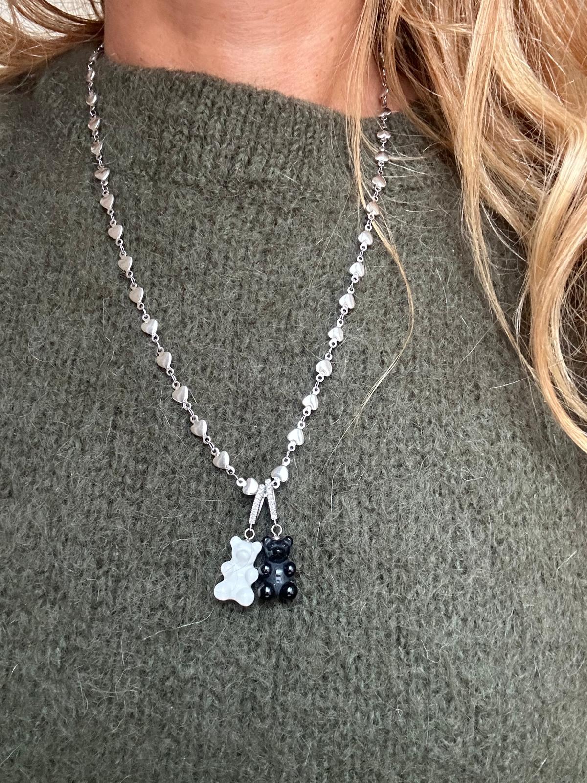 Collana in acciaio inossidabile anallergica e waterproof "Orsetti"