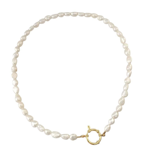 Collana in acciaio inossidabile e vere perle d'acqua dolce "Baby"