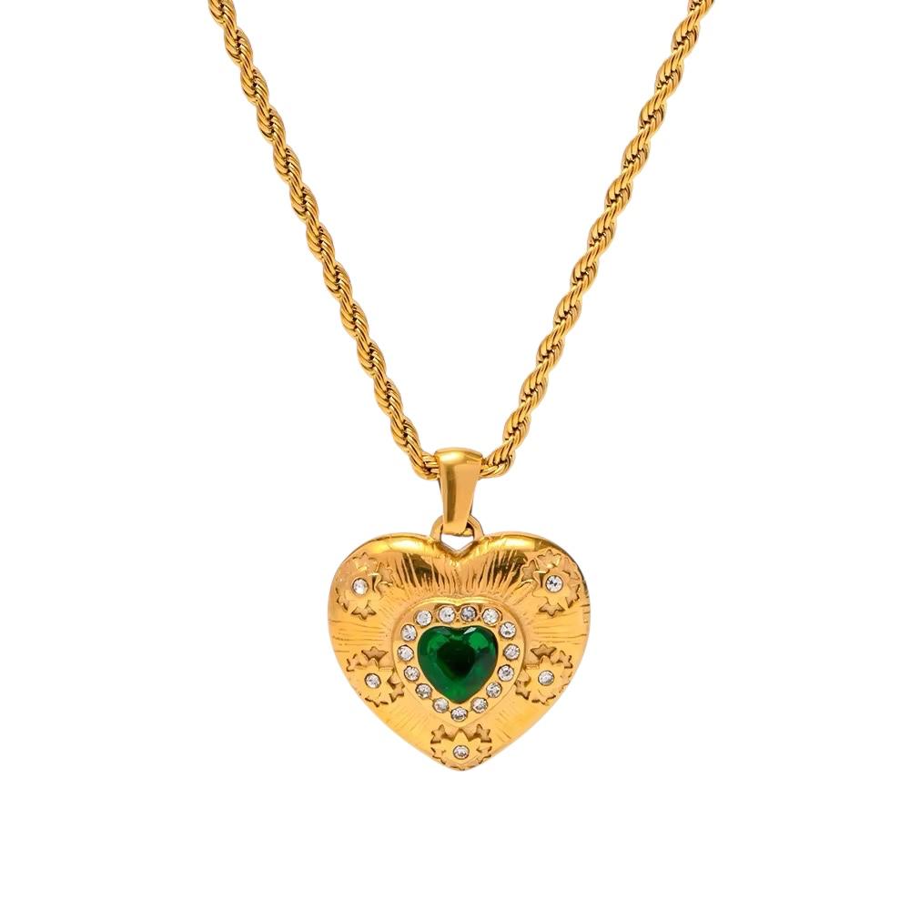 Ciondolo in acciaio inossidabile placcato oro 18k "Silvia"