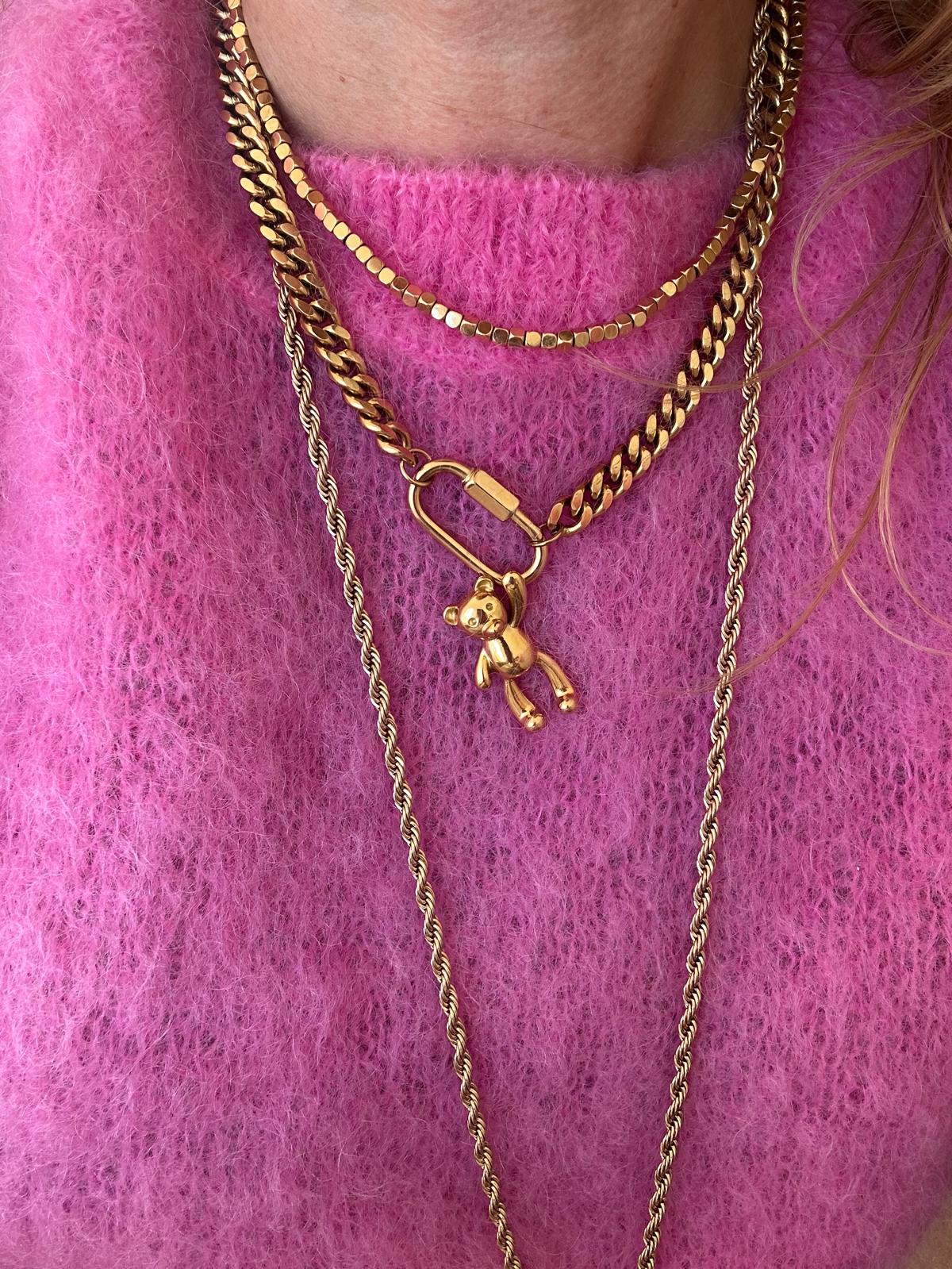 Collana in acciaio inossidabile anallergica e waterproof "Sassolino"