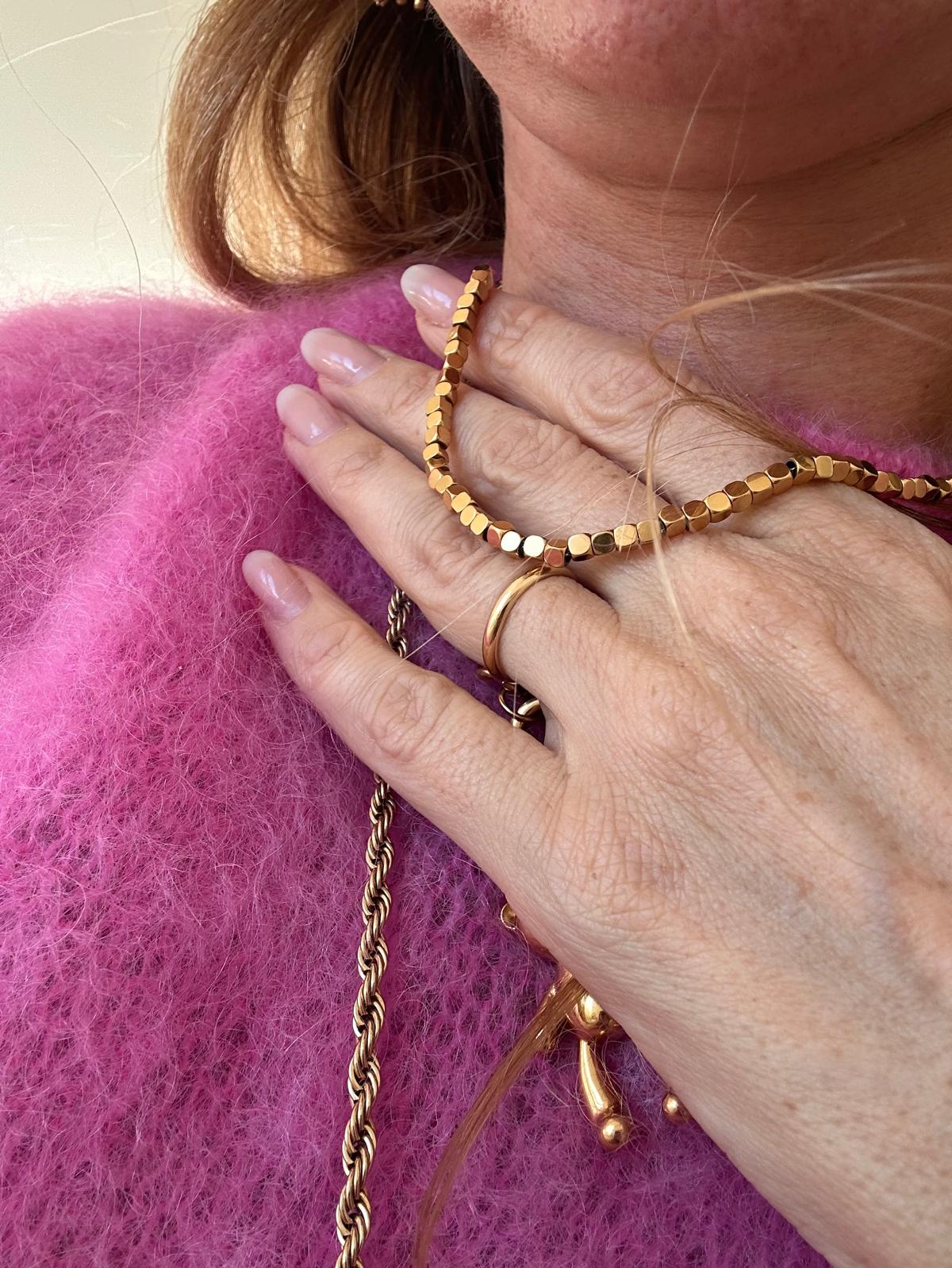 Collana in acciaio inossidabile anallergica e waterproof "Sassolino"