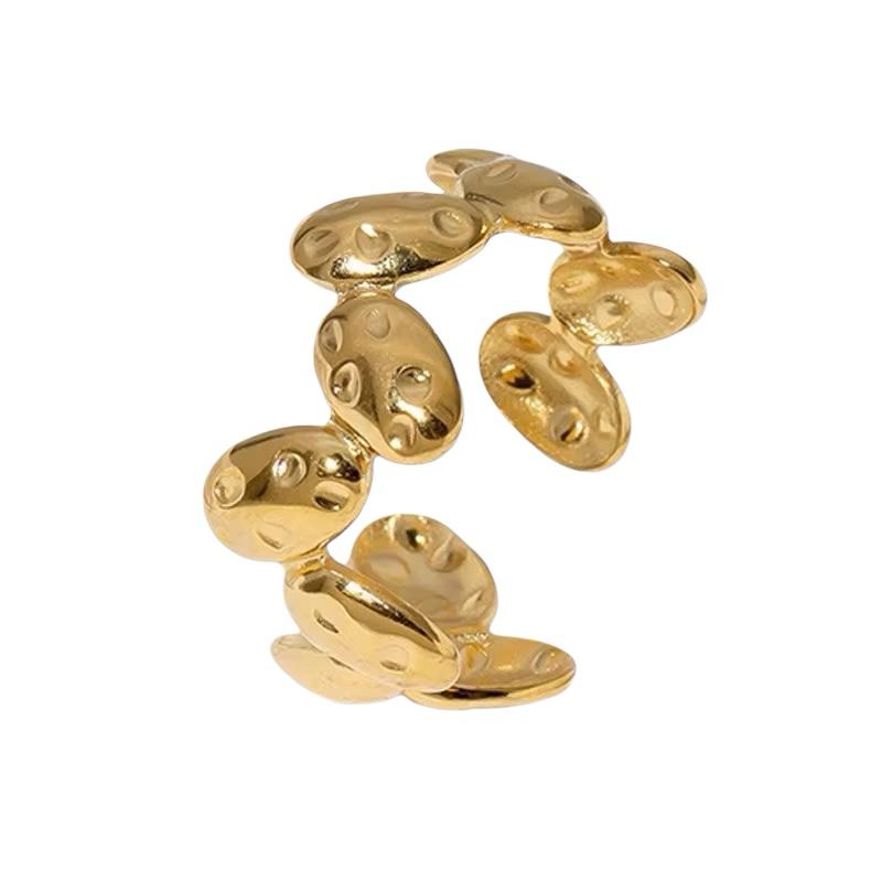 Anello da mignolo regolabile, anallergico e waterproof placcato oro 18K "Chicco"