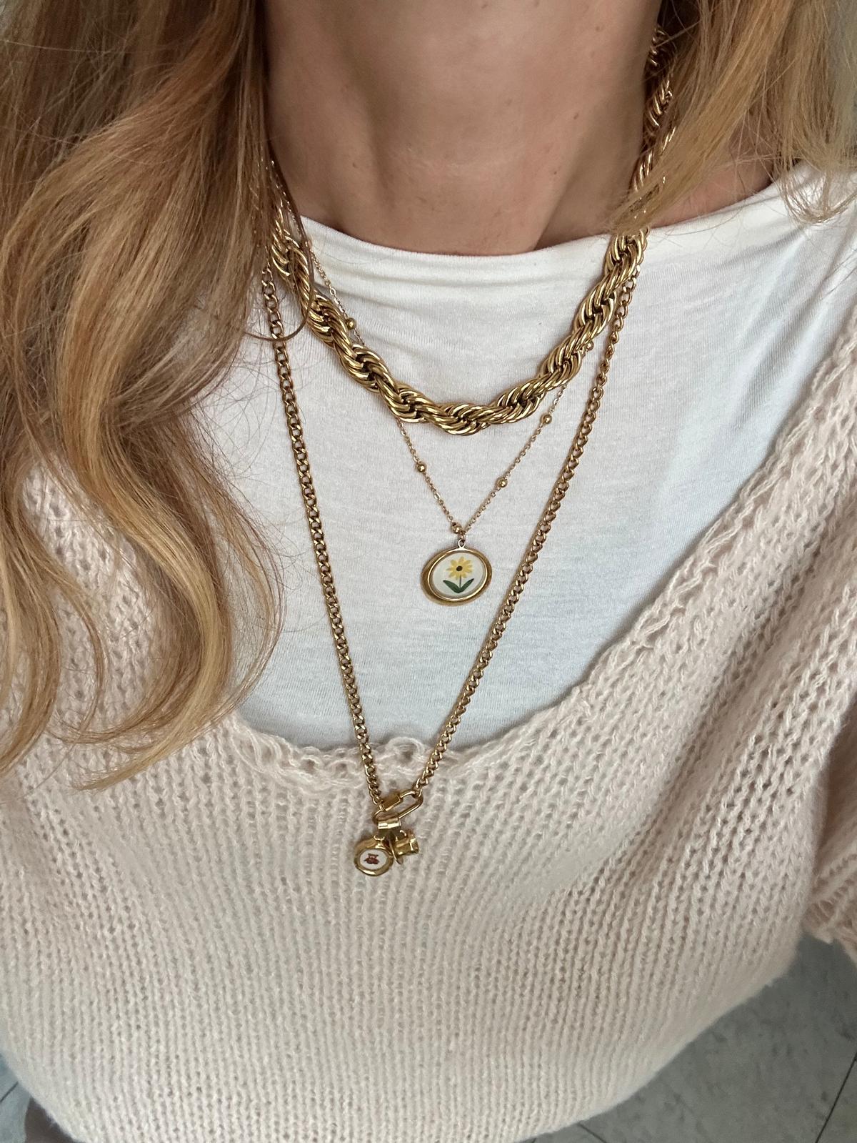 Collana in acciaio inossidabile  anallergica e waterproof "Daisy"