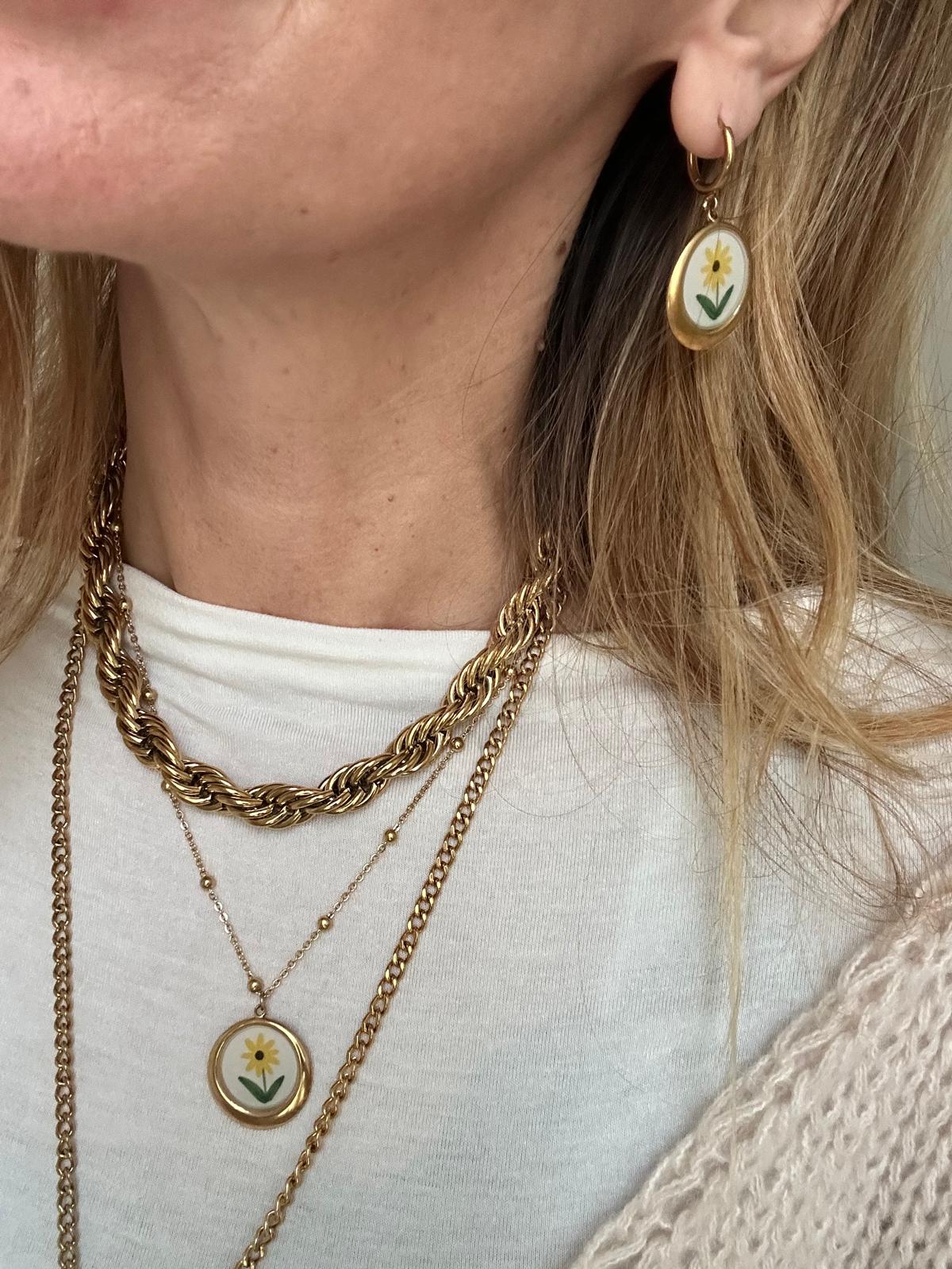 Collana in acciaio inossidabile  anallergica e waterproof "Daisy"