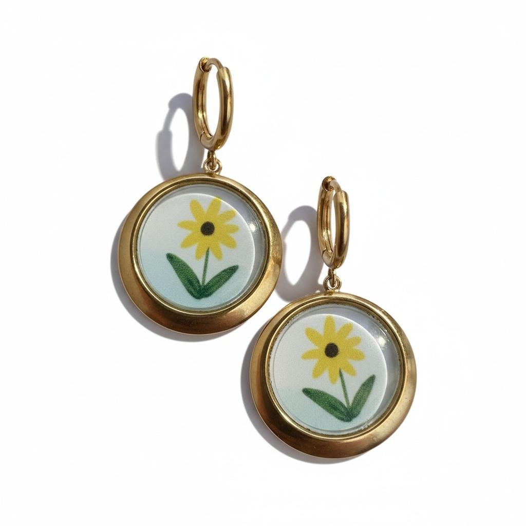 Orecchini in acciaio inossidabile anallergici e waterproof "Daisy"