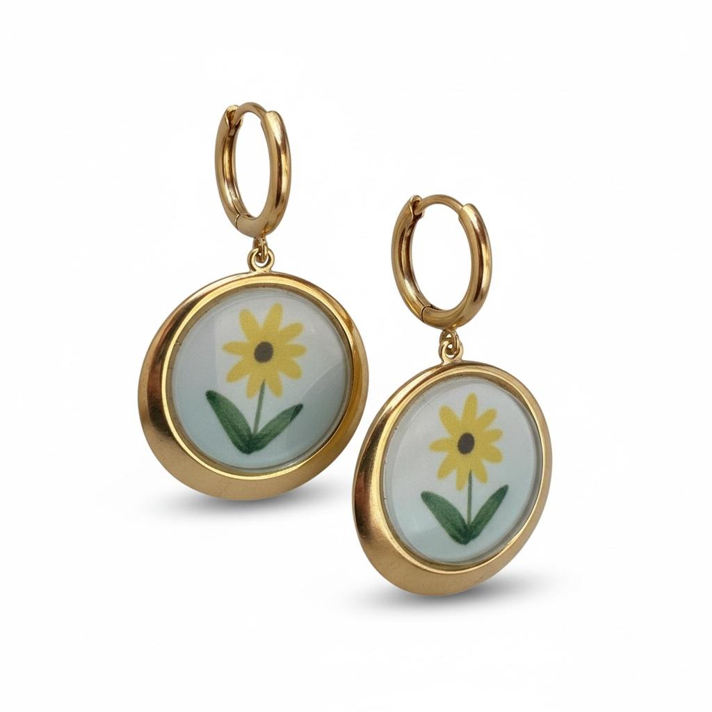 Orecchini in acciaio inossidabile anallergici e waterproof "Daisy"