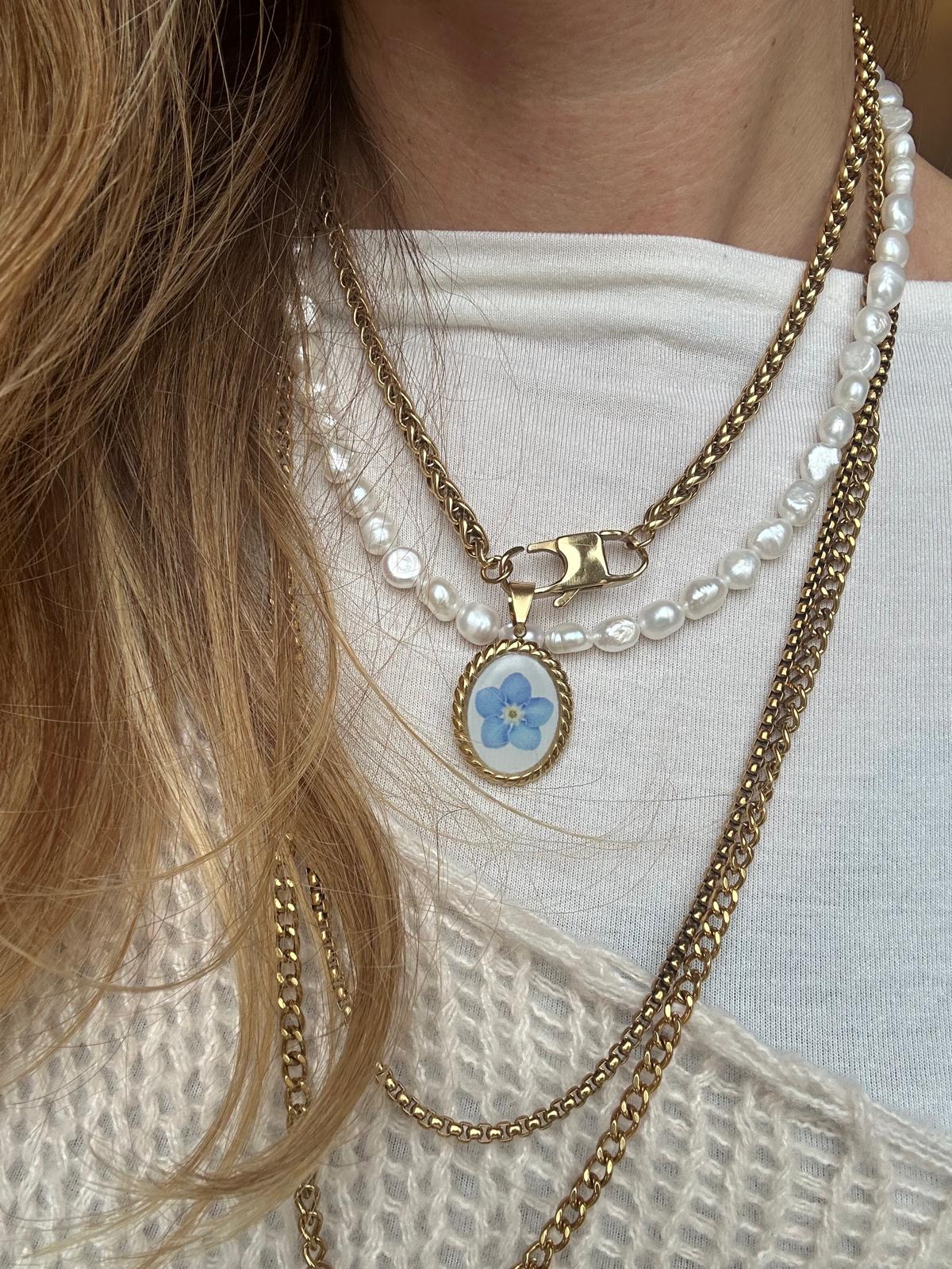 Ciondolo in acciaio inossidabile e resina "Iris"