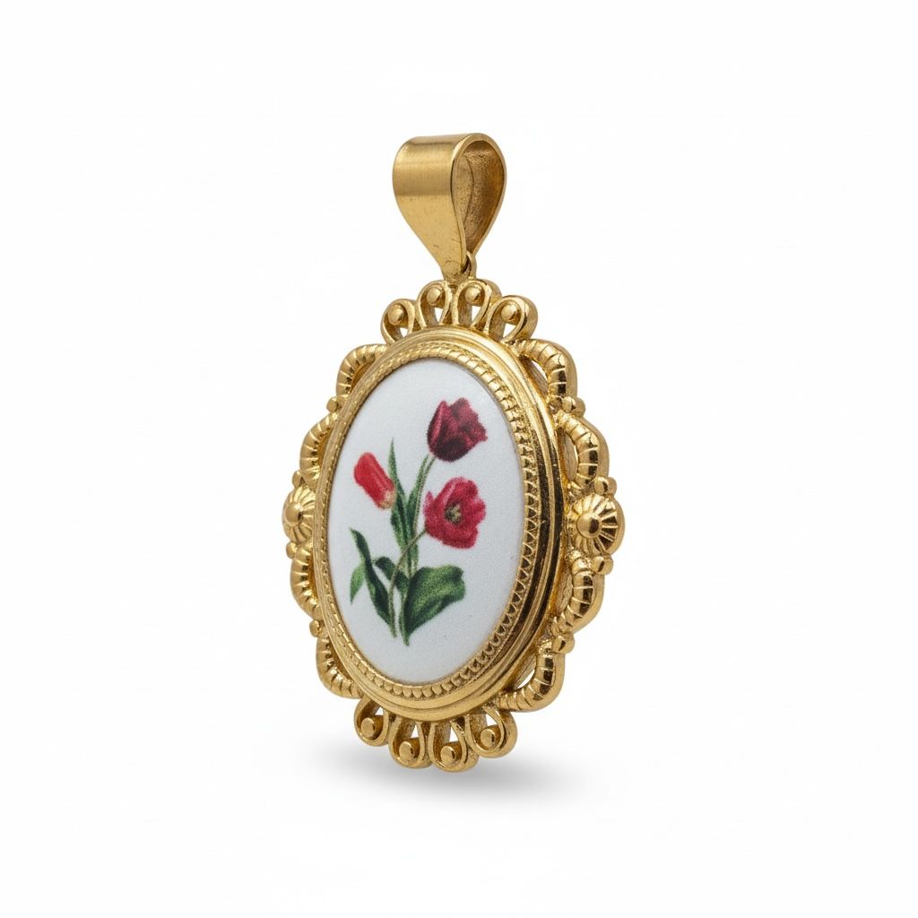 Ciondolo in acciaio inossidabile e resina "Liz"