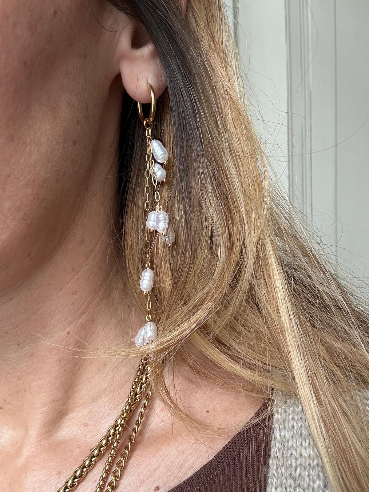 Orecchini in acciaio inossidabile anallergici e waterproof "Neve"