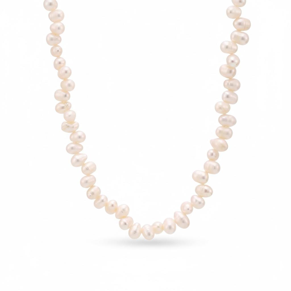 Collana in acciaio inossidabile e vere perle d'acqua dolce "Serafina"