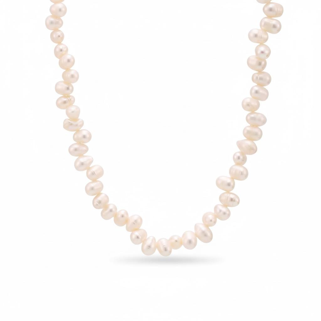 Collana in acciaio inossidabile e vere perle d'acqua dolce "Serafina"