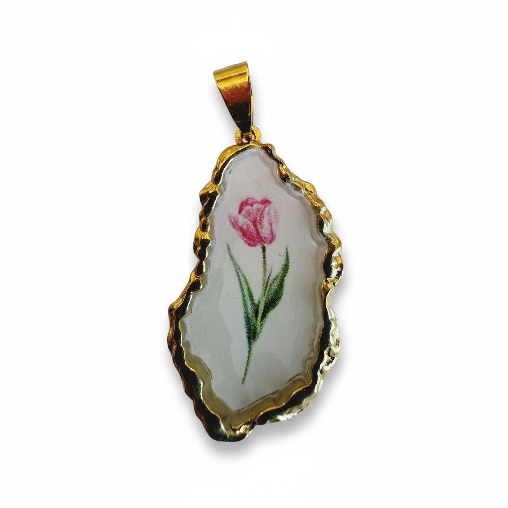 Ciondolo in acciaio inossidabile e resina "Dafne"