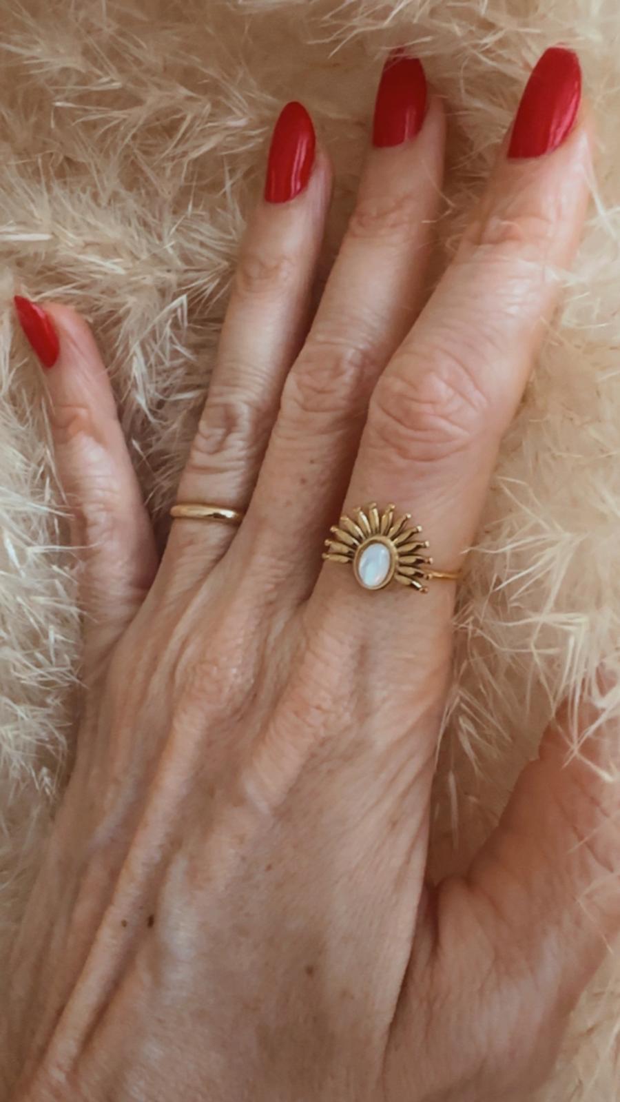 Anello in acciaio inossidabile, anallergico e waterproof placcato oro 18K "Mimi'"