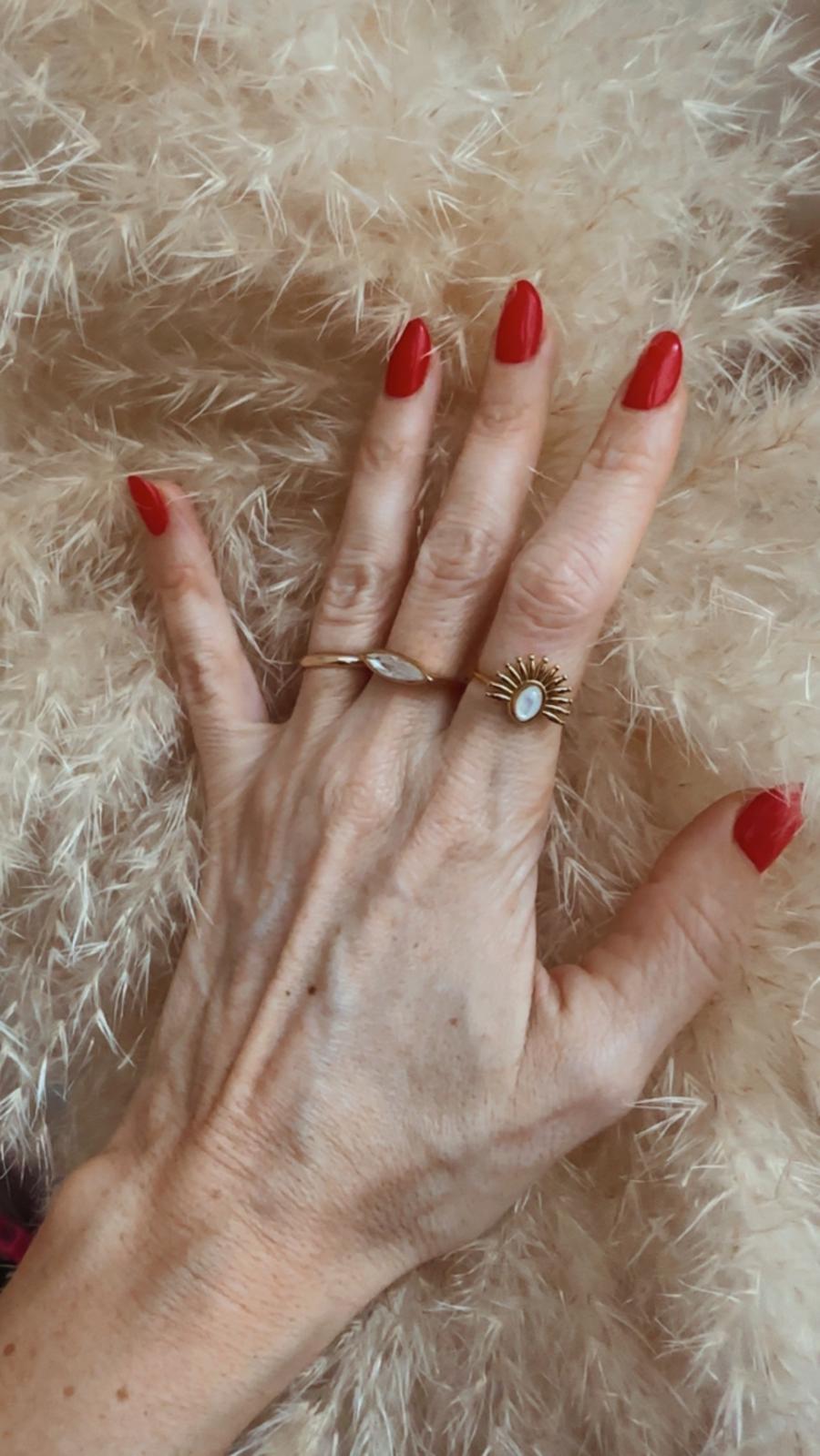 Anello in acciaio inossidabile, anallergico e waterproof placcato oro 18K "Mimi'"