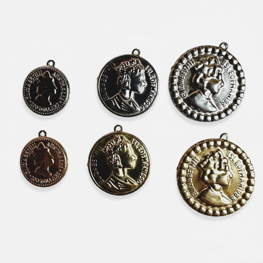 Ciondolo in acciaio inossidabile anallergico e waterproof"Moneta"