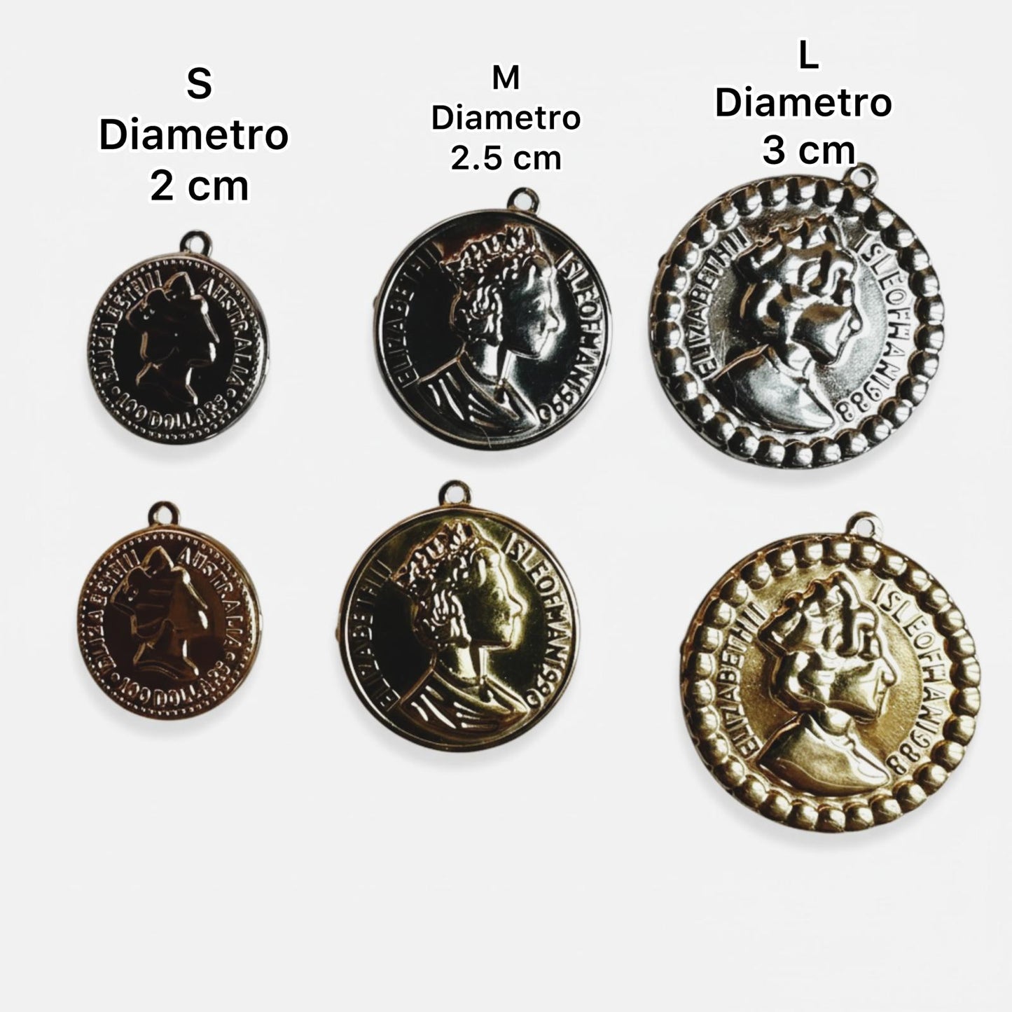 Ciondolo in acciaio inossidabile anallergico e waterproof"Moneta"