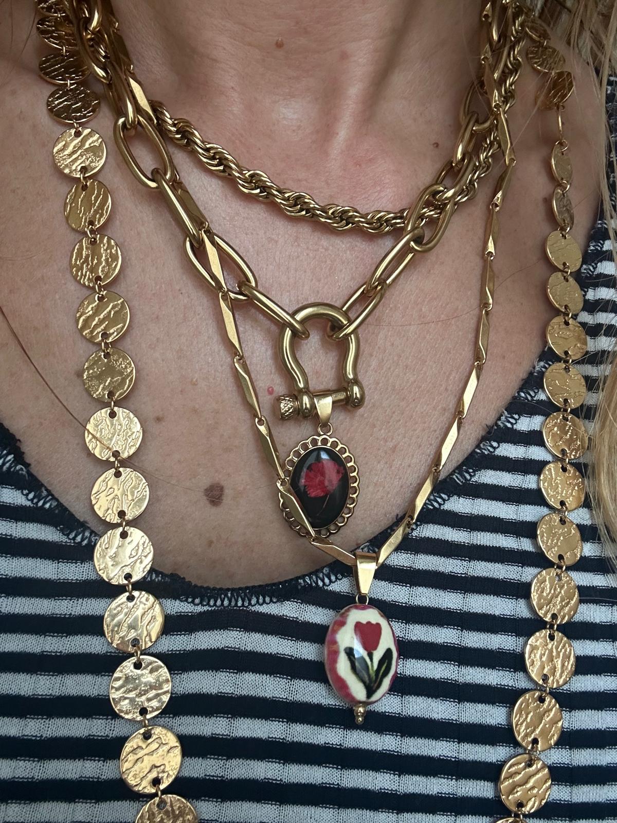 Collana in acciaio inossidabile anallergica e waterproof "Giada"