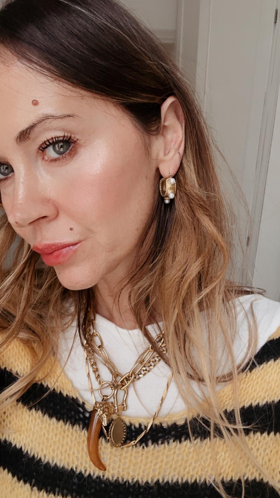 Orecchini in acciaio inossidabile anallergici e waterproof placcati oro 18K "Clara"