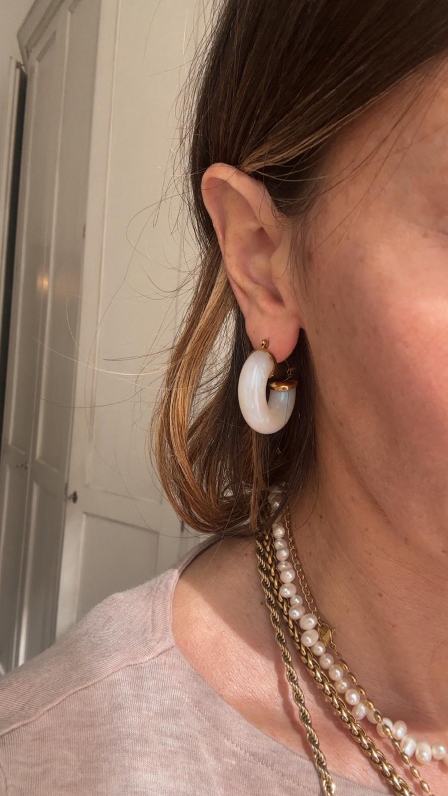 Orecchini in acciaio inossidabile  e resina "Riflesso"