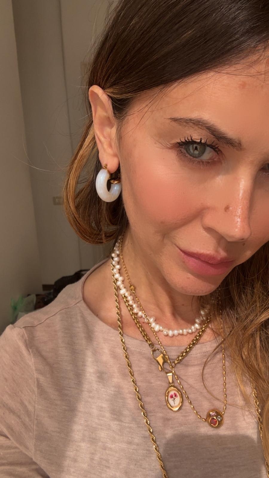 Orecchini in acciaio inossidabile  e resina "Riflesso"