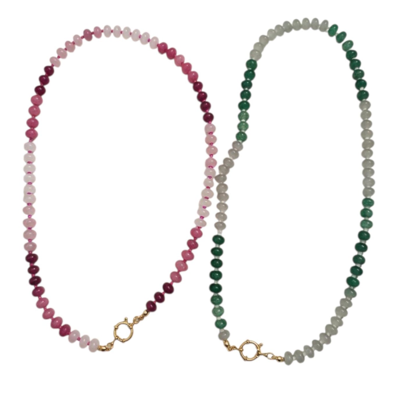 Collana in acciaio inossidabile e perle in pietra naturale "Becky"
