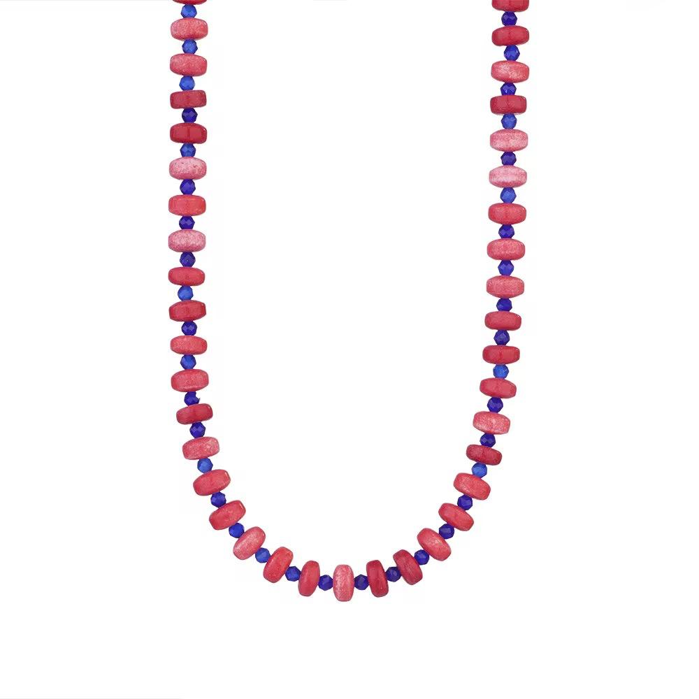 Collana in acciaio inossidabile e perle in pietra naturale "Lola"