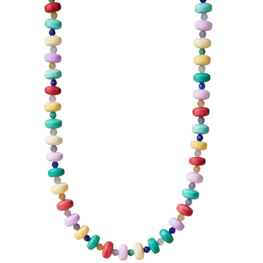 Collana in acciaio inossidabile e perle in pietra naturale "Lola"