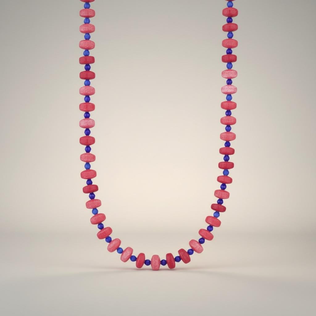 Collana in acciaio inossidabile e perle in pietra naturale "Lola"