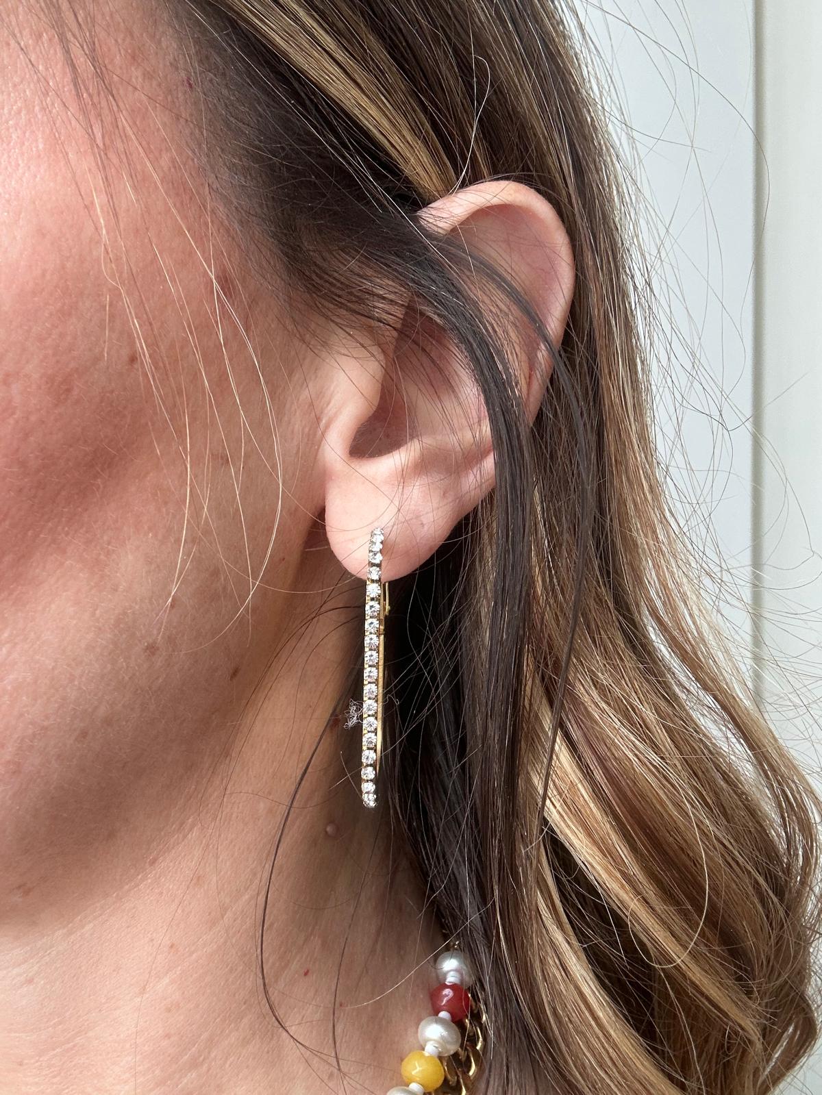 Orecchini in acciaio inossidabile anallergici e waterproof placcati oro 18K "Binario"