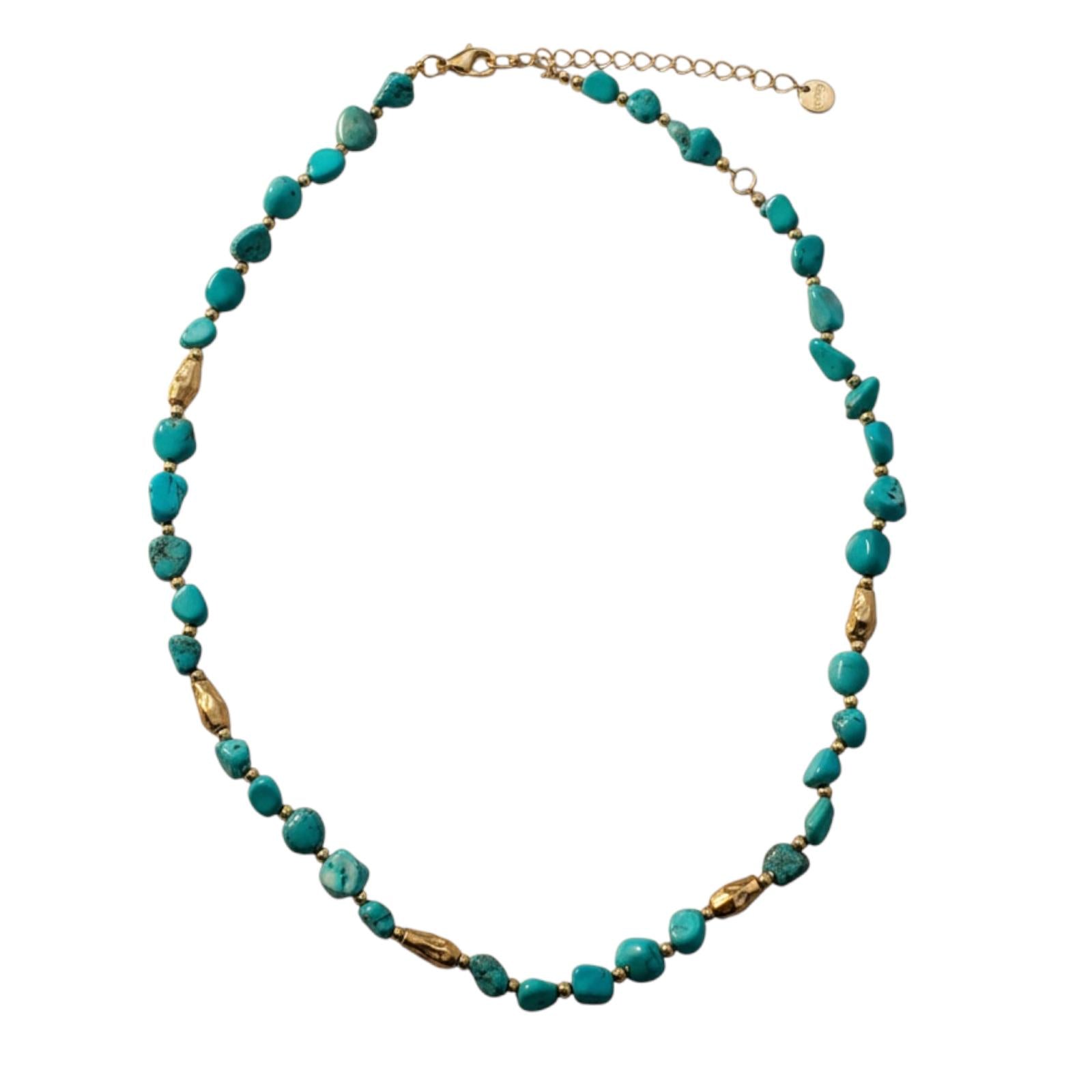Collana in acciaio inossidabile e perle in pietra naturale "Blush"