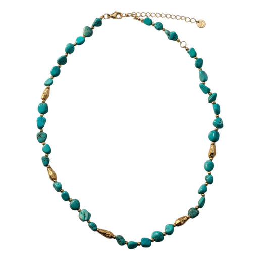 Collana in acciaio inossidabile e perle in pietra naturale "Blush"