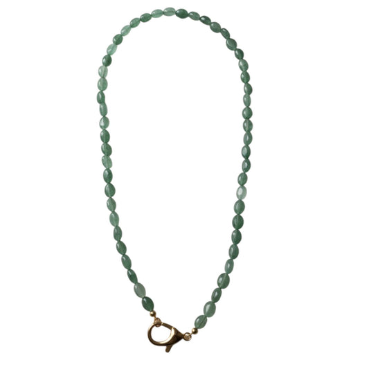 Collana in acciaio inossidabile avventurina verde "Salvia"