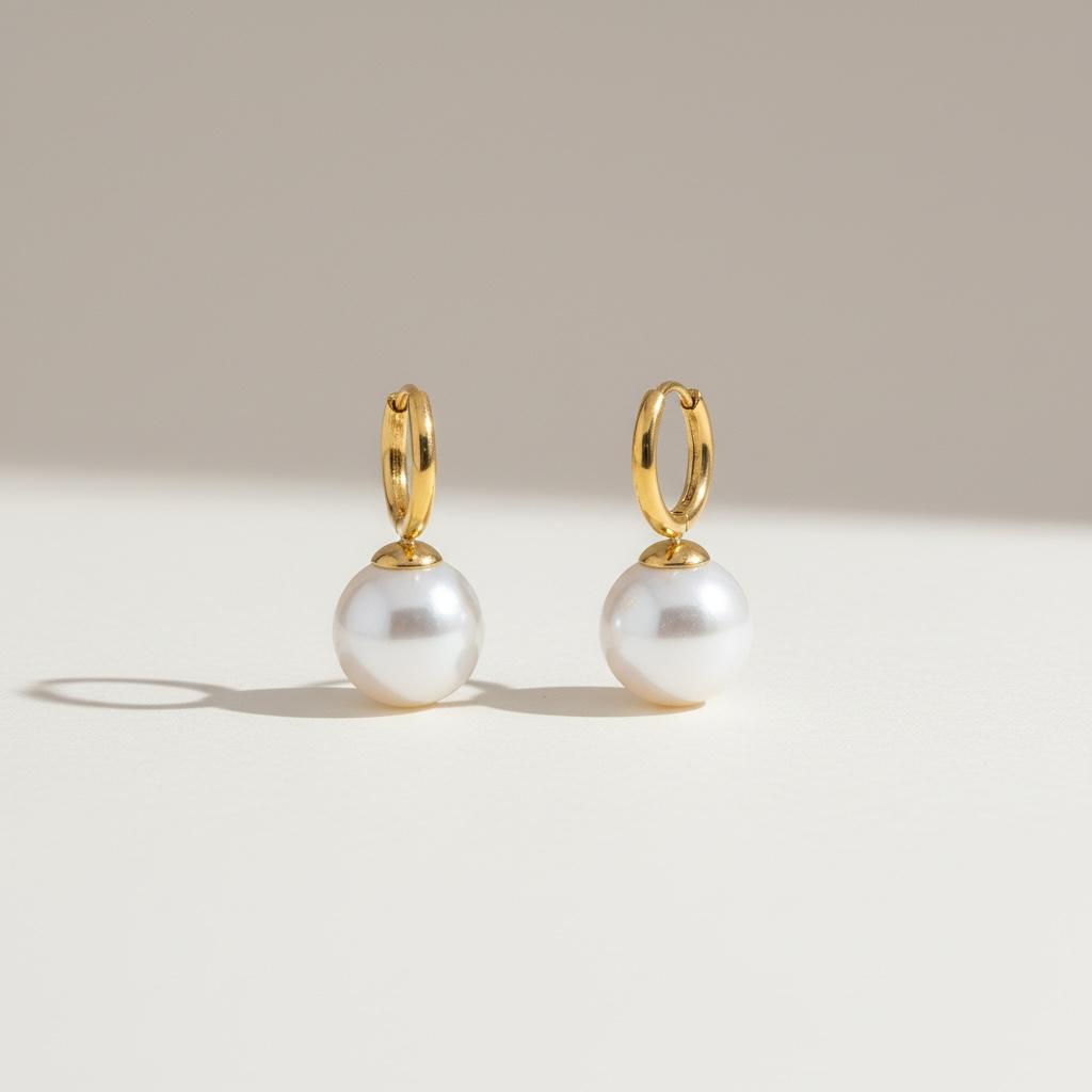 Orecchini in acciaio inossidabile anallergici e waterproof placcati oro 18K "Grace"